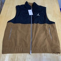 Nike Jordan Essentials Men&#39;s Winter Vest Light British Tan Sz. L NEW FD8... - $64.35