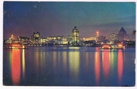 Postcard Night Lights On The Waterfront Vancouver British Columbia - £1.67 GBP