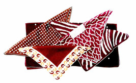 Lot of 5 (Five) Brown White Handkerchiefs Polka Dots Zebra Coral Mod Graphic Pat - £33.19 GBP