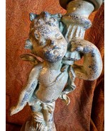 Old Vintage Cast Metal Spelter Angel Cherub Putti Table Lamp Light Fixtu... - $239.95 CAD