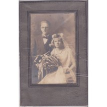 Antique Wedding Cabinet Card, Special Day Art Deco Photograph, Dapper Groom - £15.89 GBP