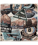 Vintage Placemat International Travel Aviation Airlines 12.5x12.5&quot; Squar... - $27.39 CAD