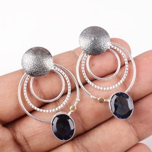London Blue Topaz Gemstone 925 Silver Earring Handmade Jewelry Earring 1.85&quot; - £9.25 GBP