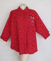 Mickey Unlimited Woman 22W 24W Red Floral Ladybug Mickey Mouse Shirt - $14.85