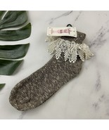 Cathrine Cole Womens Vintage Lace Trim Cuff Socks New Y2k Tan Cream Ankle - $331.98 MXN