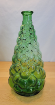 VINTAGE 1960s EMPOLI Italian green bubble glass genie bottle vase large ... - £24.59 GBP