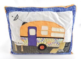 Mobile Home Trailer Camper Patchwork Throw Pillow - £25.96 GBP