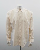 Chaps Ralph Lauren Vintage Button Up Dress Shirt Size 16.5 Beige Cotton ... - $10.79 CAD