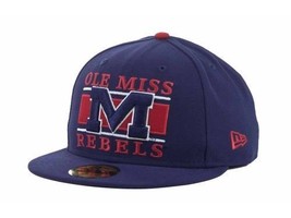Mississippi Rebels Ole Miss New Era 59FIFTY Frosh NCAA Cap Hat Various Sizes - £15.65 GBP