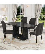 Black Marble Dining Set: Table &amp; 4 Chairs - $862.99
