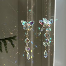 Wall Hanging Butterfly Natural Crystal Sun Catcher Wind Chime, Home Wall... - $19.99