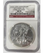 2011 $1 Silver American Eagle Graded by NGC as MS-70 Early Releases 25th - $130.78 CAD