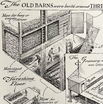 1974 Barn Old Threshing Floors Print Farm Agriculture History 10.75 x 9.25&quot; - £22.76 GBP