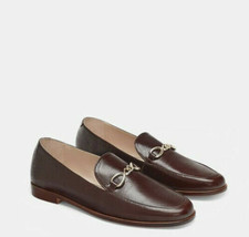 NEW ZARA Basic Tobacco Brown Leather Loafers w/Buckle - MSRP 79.90! - $29.95
