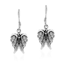 Beautiful Guardian Angel Wings Vintage Sterling Silver Dangle Earrings - £12.02 GBP