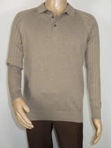 Men's Sweater Knit By BRANGO Turkey Polo Neck Cotton Blend 21228 Dark Beige image 9