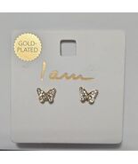 I am Gold Plated Dainty Butterfly Sparkly Stud Earrings - €14,45 EUR