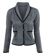Yokodea Contrast-Trim Double-Button Side-Pocket Blazer Gray Size Medium ... - €18,08 EUR