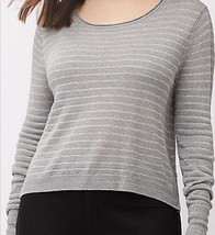 LANE BRYANT Gray Grey Stripe Silver Metallic Sweater Shirt Top Plus 14/16 1X NWT - £20.93 GBP