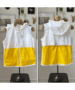 Vintage Adidas 90s Sleeveless Windbreaker Hooded Vest Yellow White M - $483.40 MXN