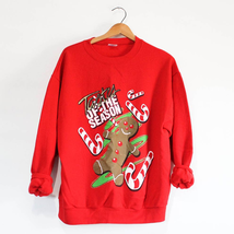 Vintage Christmas Tastes of the Season Gingerbread Man Sweatshirt Large - £37.12 GBP