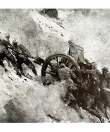 Conquering The Alps WW1 Print 1917 Drawing Up Battery In A Storm SmDwC6 - €25,72 EUR
