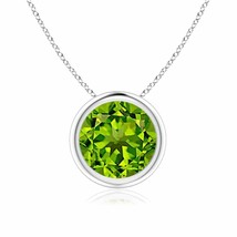 Authenticity Guarantee 
ANGARA 8mm Natural Peridot Solitaire Pendant Necklace... - £152.96 GBP+