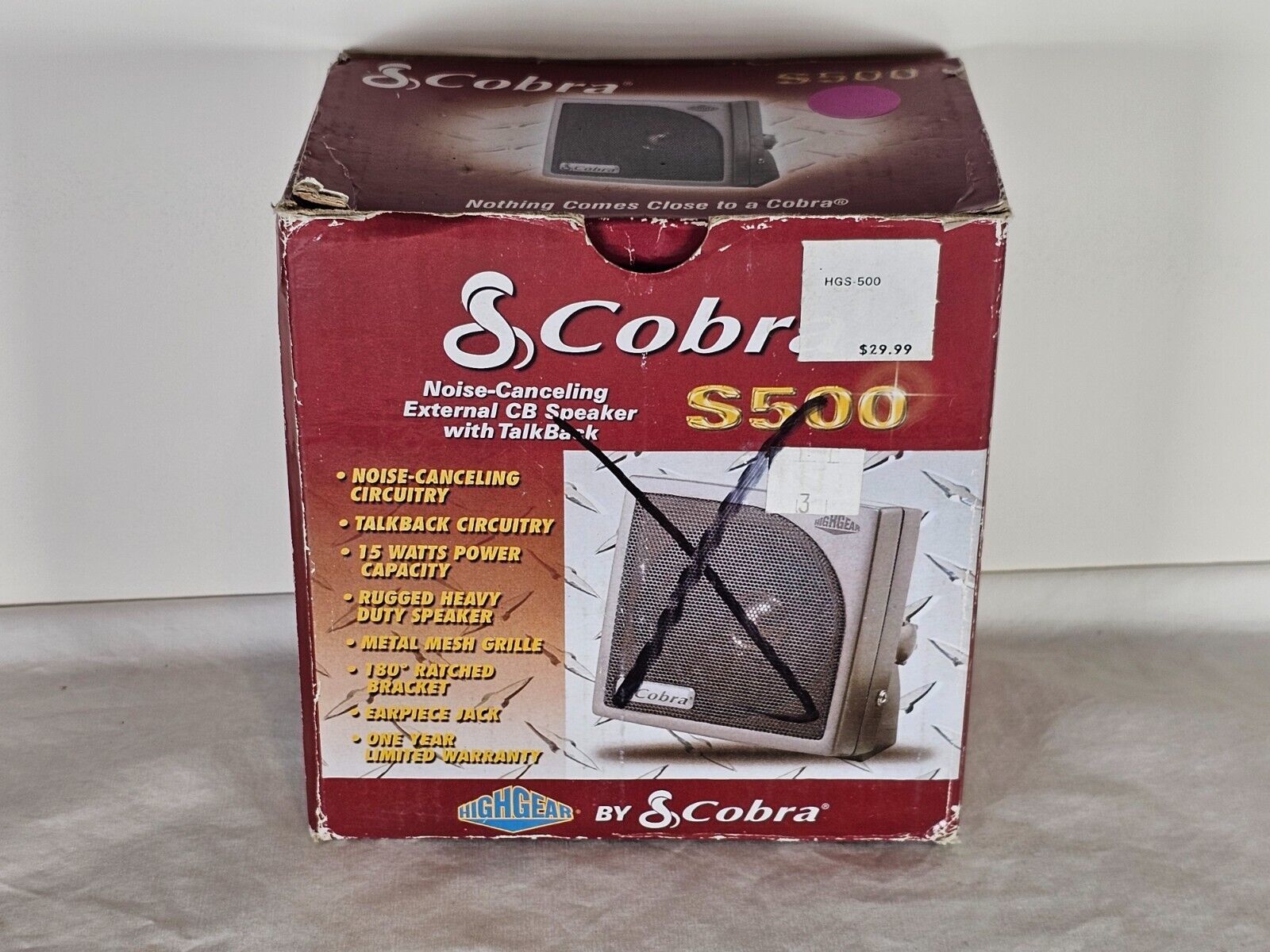 NEW Cobra S500 Noise Canceling External CB Speaker with Talkback IN BOX - $34.60