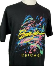 Vintage 90&#39;s Baja Beach Club Chicago T-Shirt XL Nightclub Neon Single St... - £33.02 GBP