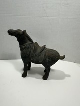 Vintage Heavy Cast Iron Chinese Cheval Tang Horse Sculpture Figurine RAR... - £92.91 GBP