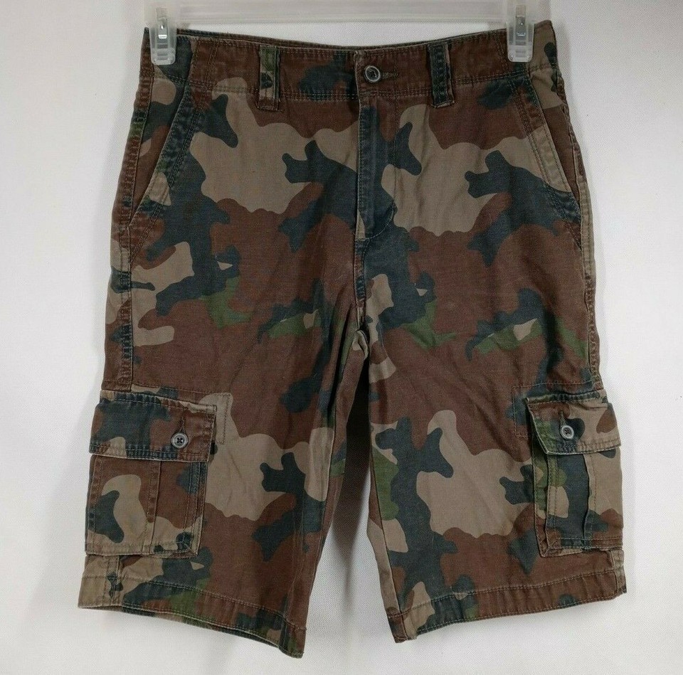 Arizona Jean Co. Men&#39;s Brown &amp; Green Camo Cargo Shorts Size 18 - $19.79