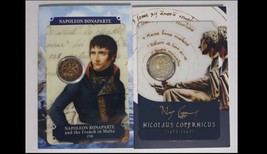 Malta 2 Euro coins 2023 &quot;Napoleon Bonaparte&quot; + &quot;Nicolaus Copernicus&quot; 2 coincards - £52.97 GBP