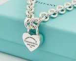 18&quot; Return to Tiffany &amp; Co Heart Padlock Lock Pendant Necklace in Silver - £558.89 GBP