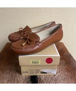 NWT Michael Kors Daisy Moc Flats Womens 7 Luggage Tan Loafers Bow Accent... - $54.89