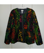CHICO&#39;S LADIES LS OPEN BLACK/COLORFUL EVENING JACKET-LINED-12(CHICO&#39;S 2)... - $24.99