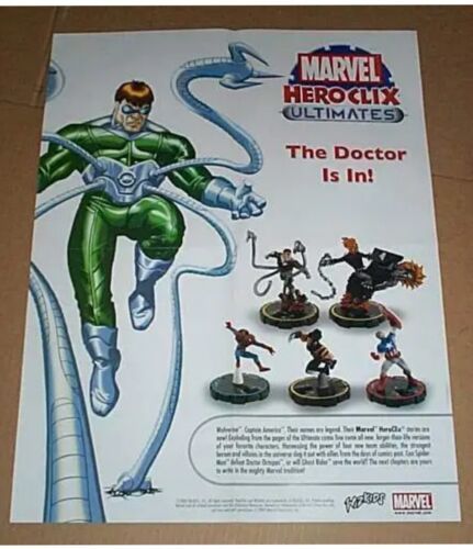 Marvel Heroclix figure POSTER 1:Spider-man,Captain America,Ghost Rider,Wolverine - £15.84 GBP