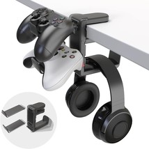 3-in-1 PC Gaming Headphone &amp; Controller Holder - Headphones Hanger Black - £12.42 GBP