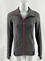 Lululemon Womens Tadasana Jacket Size 4 Gray Pink Mesh Back Zip Up Athletic - $45.05