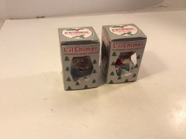 2 Vintage Chimer Bisque Porcelain Handcrafted Christmas Ornaments by Jasco - £14.60 GBP