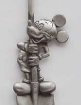 Collector Souvenir Spoon Mickey Mouse 3D Figural Standing on Shovel Pewter - £11.87 GBP