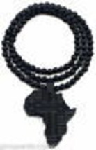 Afrika Landkarte Halskette Neu Gut Holz Stil Anhänger Mit 91.4cm Perlen Kette - £12.20 GBP+
