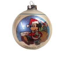 Walt Disney Productions Christmas Ornament Ball Mickey Mouse Santa Claus... - £11.75 GBP