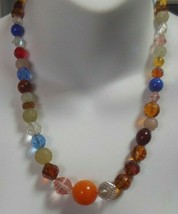 Vintage Multi-color Glass &amp; Plastic Bead Necklace 20&quot; - £27.37 GBP