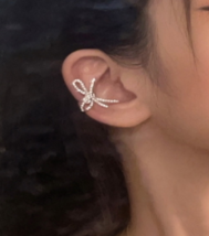 Light luxury simple diamond bow no piercing ear clip Ear accessories Light - $19.80
