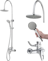 Homewerks 3070-251-Ch-B Outdoor Shower Kit With 8-Inch Rain Can And, Chrome - £172.74 GBP