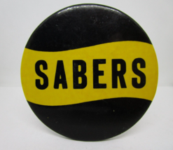 Franklin Sabers School Pinback Button Pin vintage Wisconsin WI 3 inch - $9.89