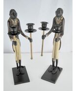 Vintage Maitland Smith Butler Monkey Dual Bombay Candlestick Holders - $170.05
