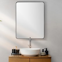 Andy Star Wall Mirror For Bathroom, 30X36 Matte Black Bathroom Mirror, Modern - $259.99