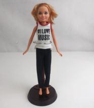 2013 Mattel Barbie Little Sister Stacie I Love Music Tank & Black Pants 9" Doll - $12.60