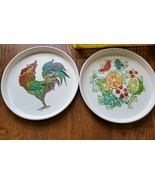 Vintage  MID CENTURY MODERN NUTRON PLASTIC DRINK TRAY chicken/fruit 2x - $372.92 MXN